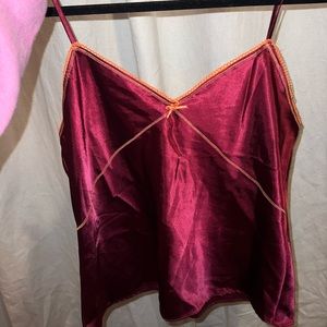 90s//Y2K silk cropped tank/sleepwear size large